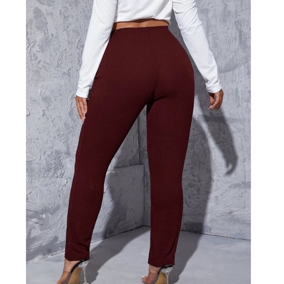 Plus size black stretchy split hem pants - Picture 10 of 15